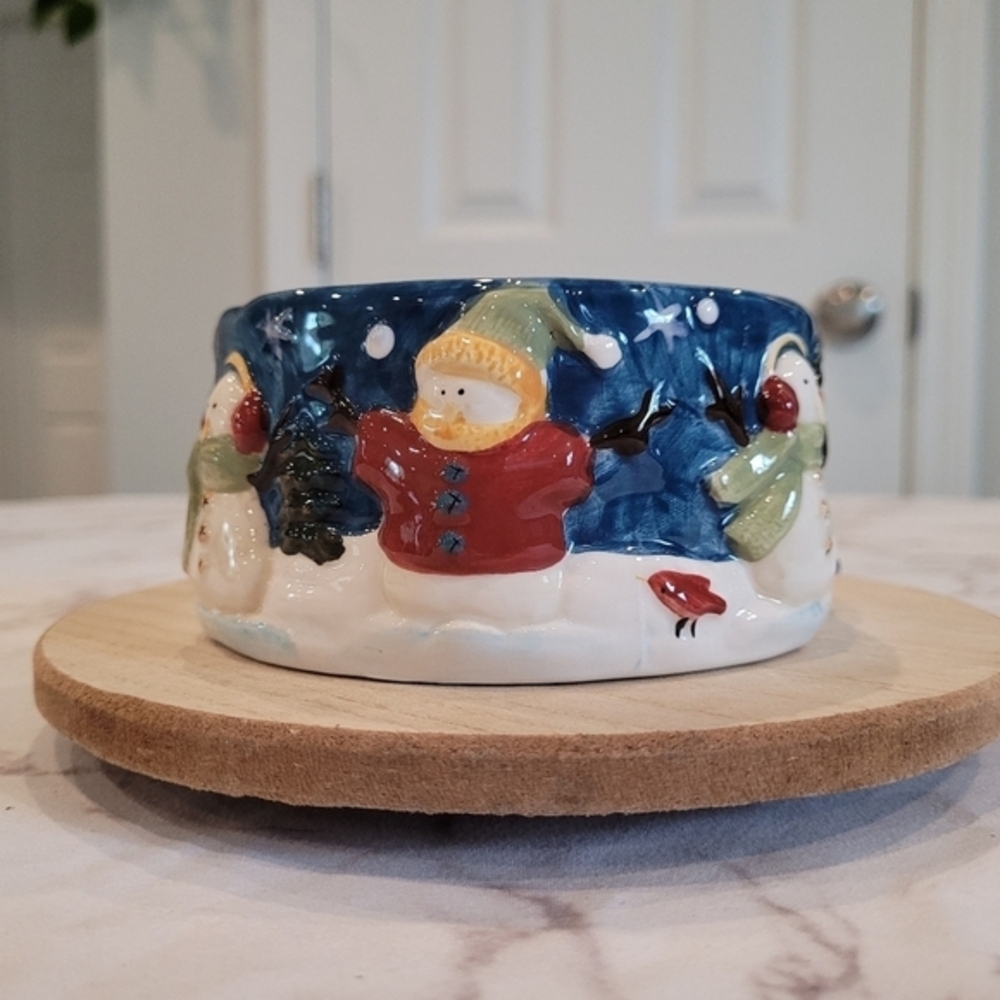 Sonoma Ceramic Snowmen Multi Purpose Bowl Christmas Decoration
